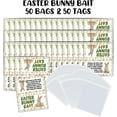 thumbnail image 2 of Easter Bunny Bait Tags & Bags  100 pack, 50 Bags & 50 Topper Tags  Green Party Favor Cookie Bags Stickers Or Bunny Bait Trail Mix Game to Attract Easter Bunny To Your Yard Trap Game Kids Activity, 2 of 5