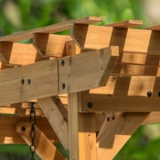Backyard Discovery Callahan 8x5 Cedar Wood Outdoor Patio Pergola Swing, Trellis, 2-Seater