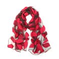 thumbnail image 2 of Wrapables® Sheer Silky Feeling Falling Leaves Long Scarf Wrap Shawl, Red, 2 of 7