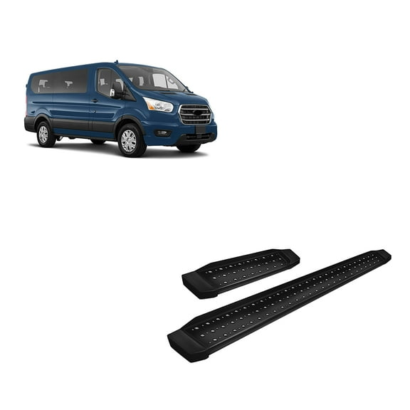 Black Horse Spartan Running Boards Modular Black Compatible with 2015-2024 Ford Transit-150 (Full Size) (Excl. 2022-2024 E-Transit)-SR-FOR213296