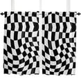 thumbnail image 5 of Lattice Deformation Black White Block Curtain Home Decoration Living Room Short Curtains Window Treatments For Kitchen Bedroom, 5 of 6