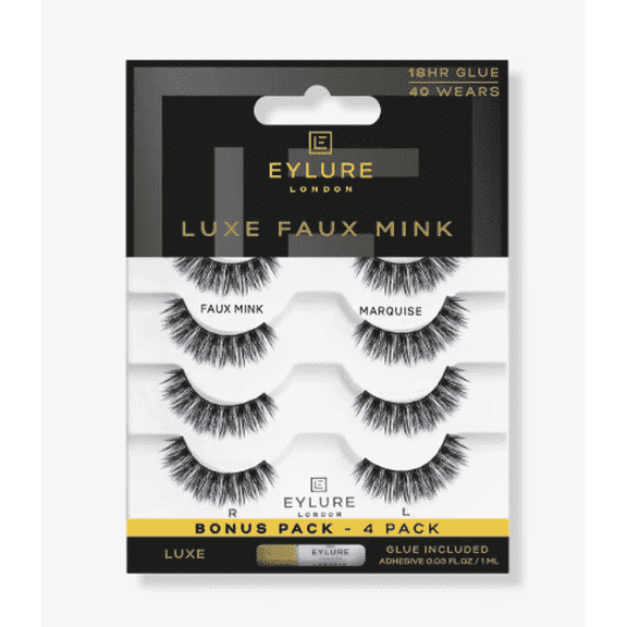 Eylure Luxe Silk Marquise Eyelashes Multipack, 4 pack