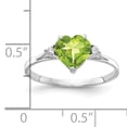 thumbnail image 2 of Primal Gold 14 Karat White Gold 7mm Heart Peridot and Diamond Ring, 2 of 4