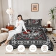 thumbnail image 3 of Erosebridal Chic Butterfly Full Size Comforter Sets, Bohemian Aztec Mandala Bedding Sets, Black Gray Red, Black Reversible 3 Pieces, 1 Comforter and 2 Pillowcases, 3 of 6