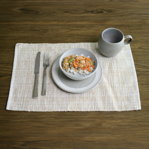 Elsie & Zoey Tan Textured Woven Dining Room Table Placemat for Women