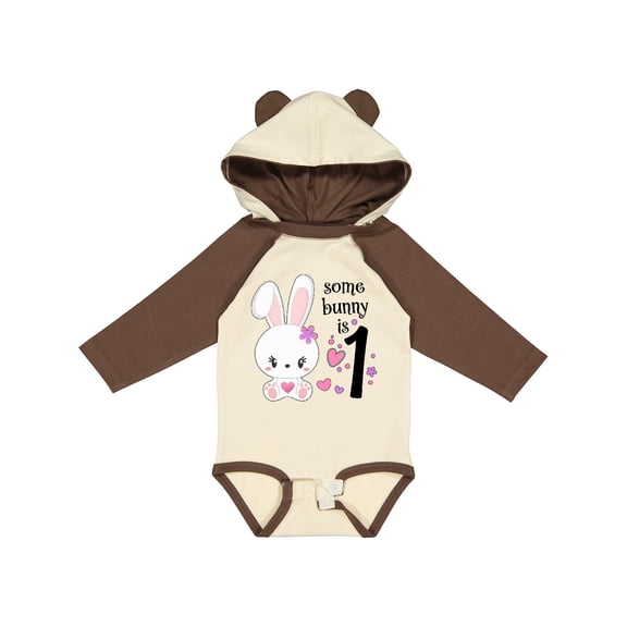 Inktastic Somebunny is One First Birthday Bunny Boys or Girls Long Sleeve Baby Bodysuit