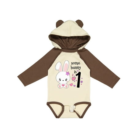 

Inktastic Somebunny is One- First Birthday Bunny Gift Baby Boy or Baby Girl Long Sleeve Bodysuit