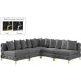 thumbnail image 2 of Meridian Furniture Tremblay Grey Velvet Modular Sectional, 2 of 14