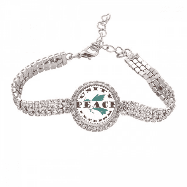 Olive Branch Peace Freedom Symbol Tennis Chain Anklet Bracelet Diamond Jewelry