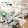 thumbnail image 2 of UBesGoo Metal Triple Bunk Bed Frame, Twin Over Twin Over Twin XL Design, 3 In 1 Bunk Bed Separates Into 3 Individual Twin Beds, White, 2 of 14