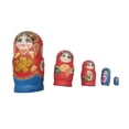 thumbnail image 1 of 5x muñecas Matryoshka de madera pintadas a mano, juguetes para niños, muñecas rusas anidadas de dibujos animados, juego de muñecas apilables para Rojo, 1 of 7