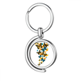 thumbnail image 1 of Porte-clés en Métal Coloré Bleu Jaune Fleur Rotatif Porte-Clés, 1 of 2