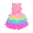 thumbnail image 3 of Girls Dress Pink Unicorn Ruffle Rainbow Cake Skirt 5 Years, 3 of 6