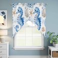 thumbnail image 5 of Seahorse Coastal Kitchen Window Curtains, Swag Curtains Valance for Bedroom Living Room Bathroom, Summer Beach Starfish Coral Nautical Rod Pocket Window Curtain Block Drapes 2 Panels 28"x36", 5 of 7