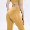 thumbnail image 4 of yuCgh Women's Long Quick-Dry Fitness Sports Pants, Tight-Fitting High-Waisted Running Pants with Butt Lifting Effect, Moisture-Wicking Athletic Leggings,Yellow XL, 4 of 5
