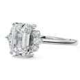 thumbnail image 2 of Divinejewel Stamped 14K White Gold Plated Anniversary Ring - Engagement Ring for Wedding Gift - Emerald Cut 1.8 Ct Moissanite Women's Wedding Ring - Forever Moissanite Ring - Moissanite Jewelry, 2 of 4