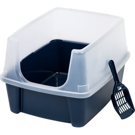 IRIS Litter Box with Shield and Scoop, Navy