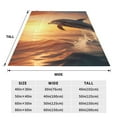thumbnail image 3 of Zufioo Sunset Dancing Dolphin A Fleece Blanket Queen Size,Plush Bed Blanket,Ultra Soft Throw Blanket,Plush Fuzzy Cozy Blanket Perfect for Bed,Couch-60"x50", 3 of 7