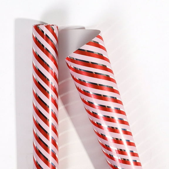 Nvzi Christmas wrapping paper -2 rolls of premium gift wrapping paper, 17 × 118 inches classic holiday design gift wrapping roll, holiday gift and party gift packaging, red stripe
