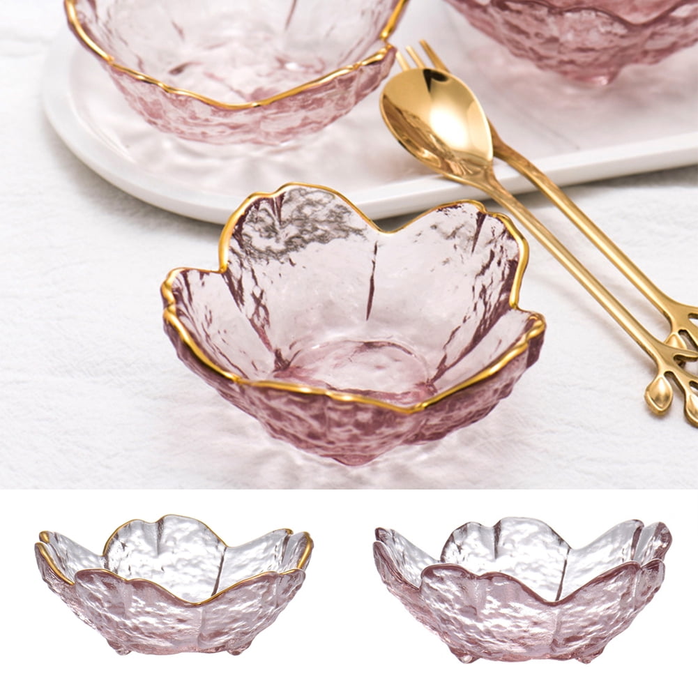 Sakura Cherry Blossom Petal Soy Sauce Glass Dish Floral Tableware