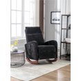 thumbnail image 4 of Rocking Chair, Modern Upholstered Lounge Accent Chair with Massage Function and Adjustable Modes, Comfy High Back Armchair with Side Pocket for Nursery, Living Room, Bedroom, Black, 4 of 7