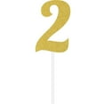 thumbnail image 1 of Group  Gold 2 Glitter Cake Topper, Pack of 12, 1 of 1