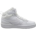 thumbnail image 3 of Nike Court Borough Mid 2 Big Kids' Shoes Color: White/White/White Size: 6.5Y, 3 of 5