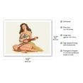 thumbnail image 2 of Hawaiian Girl Playing the ʻUkulele - Vintage Pin Up Girl Print by Al Moore c.1951 - Bamboo Fine Art 290gsm Paper (Unframed) 12x16in, 2 of 4