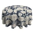 thumbnail image 4 of Pioneer Flower Floral Print Pattern Round Tablecloth 60"x60",Wrinkle Wipeable Table Cloth for Kitchen Dining Room Picnic Patio Party, 4 of 6