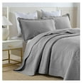 thumbnail image 2 of 3-Piece 100% Cotton Oversized Bedspread Lightweight Quilt Coverlet Embroidery Farmhouse Bedding Set TF (Tf Light Grey, King (118"x106")), 2 of 8
