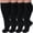 Black, variant on 3 Pairs Medical Sport Plus Size Compression Socks - 20-30mmHg Graduated Knee-High Support for Men & Women, Ideal for Soccer, Running, and Nurses