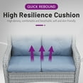 thumbnail image 6 of POCASSY 52.75" Wide Outdoor Wicker Patio Sofa with Cushions, 6 of 7