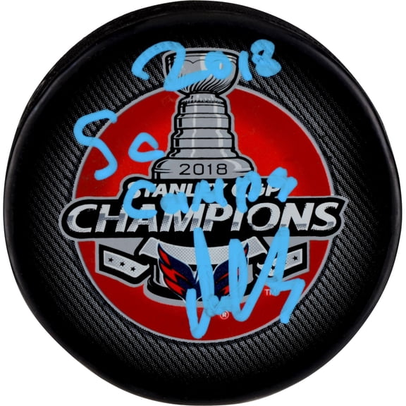 Alex Ovechkin Washington Capitals 2018 Stanley Cup Champions Autographed Stanley Cup Champions Logo Hockey Puck with "2018 SC Champs" Inscription - Fanatics Authentic Certified