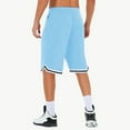 thumbnail image 4 of CAIVO Men's Long Basketball Shorts With Zipper Pocket Knee Length Mesh Sports Play Basketball Court Star Fitness Sports Shorts Gym Solid Color Versatile Dailywear, 4 of 4