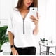 thumbnail image 1 of Blusa Moda Collar En V Cremallera Elegante Y Casual Camisa, 1 of 5