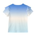 thumbnail image 4 of Dwellite Girls Ruffle Short Sleeve T Shirts Cute Little V Neck Tops for Kids Summer Casual Shirts 3-13 Years Light Blue 130, 4 of 6