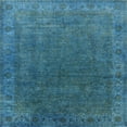thumbnail image 1 of Ahgly Company Indoor Square Mid-Century Modern Blue Ivy Blue Oriental Area Rugs, 8' Square, 1 of 6