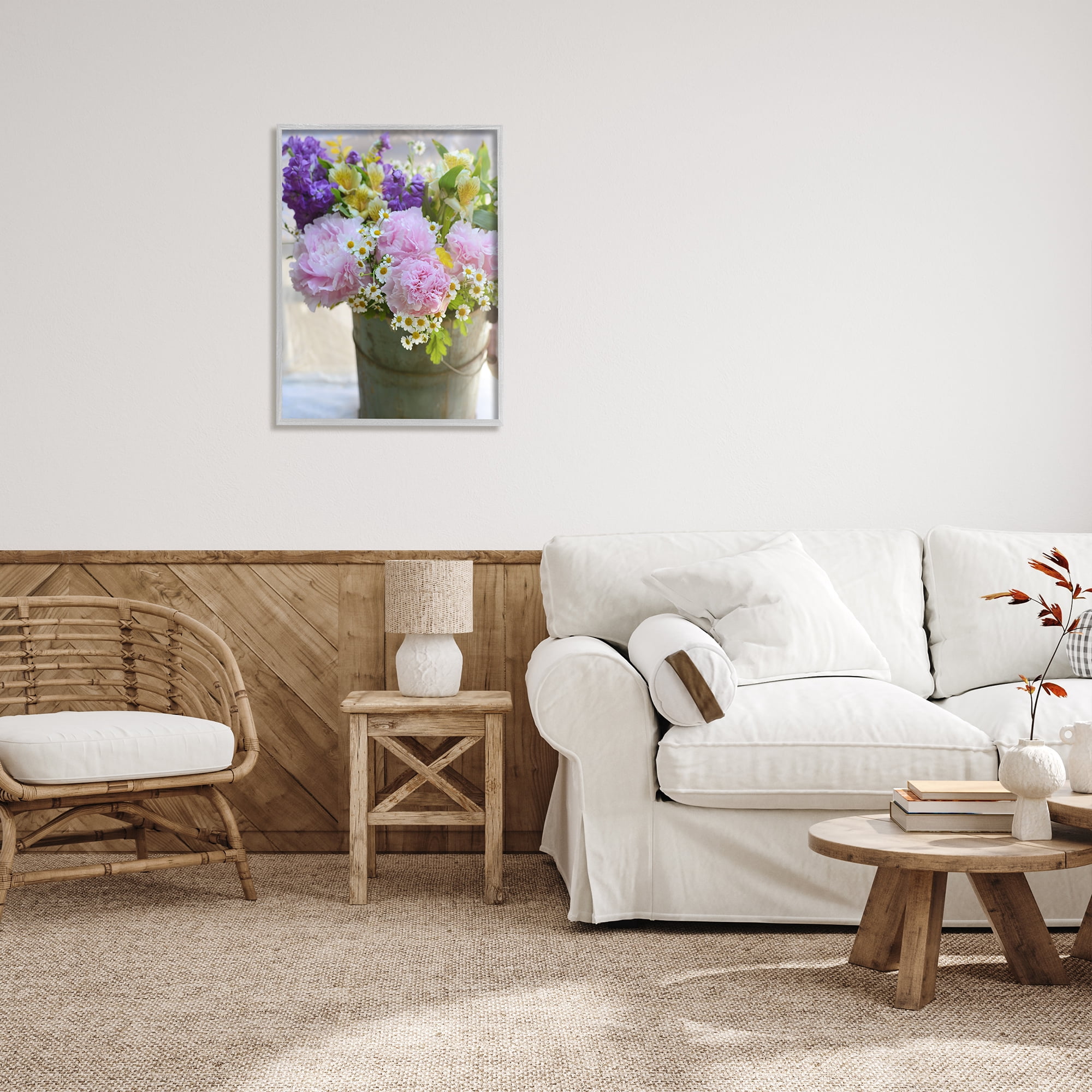 Stupell Industries Farmhouse Spring Blossoms Botanical & Floral Photography Gray Framed Art Print Wall Art, 24 x 30