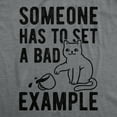 thumbnail image 2 of Mens Someone Has to Set A Bad Example Hilarious Coffee Cat Graphic T-Shirt Graphic Tees, 2 of 9