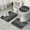 Black Geometric Striped-2, variant on Black Geometric Diamond Pattern Bathroom Rugs Sets 3 Piece,Toilet Cover Set,Absorbent Non Slip Bathroom Mats Sets with U-Shaped Contour Rug Toilet Rug Set
