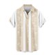 thumbnail image 5 of Blusa y camisa de manga corta con cuello vuelto Camisa casual para hombre Camisa de bolos vintage de manga corta Camisas de verano de playa cubana Camisa con botones Blusa para hombre Poliéster, 5 of 6