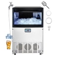 thumbnail image 1 of KFFKFF Commercial Ice Maker Machine, 200 lbs/24h with 50 lbs Storage Capacity, Built-in/Freestanding/Under Counter, Stainless Steel Ice Maker with LED Display & Self-Cleaning, 1 of 9