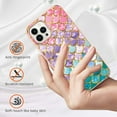 thumbnail image 4 of Nalacover for iPhone 14 Pro Max Slim Case, Fish Scale Marble Pattern Soft TPU Shockproof Lens Protection Cover for Women Girls, Compatible with MagSafe Wireless Charging Case,Colorful Scales, 4 of 5