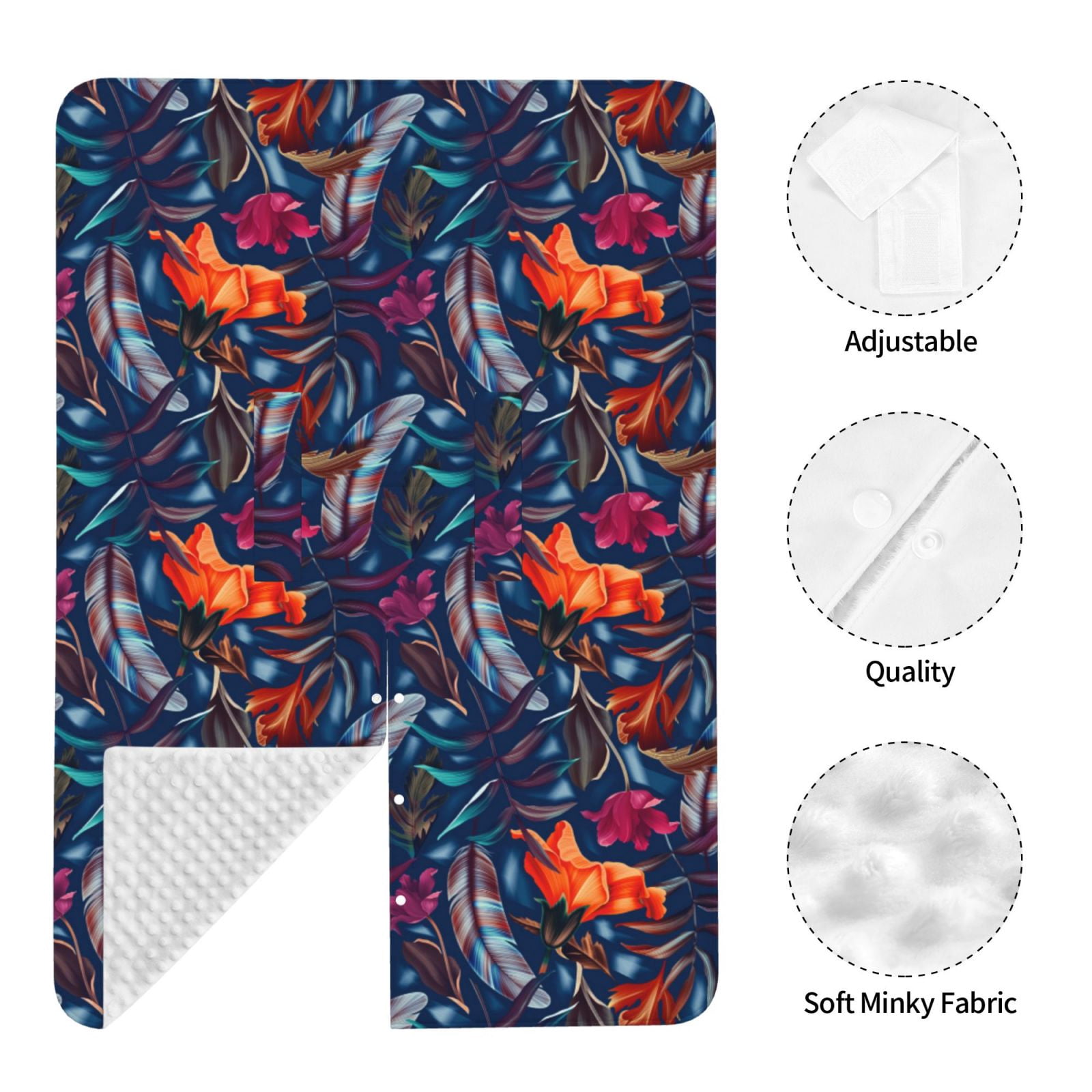 Naloa Tropical Flower Baby Car Seat Cover, Breathable Baby Carrier Cover, Multiuse Baby Carrier Cover & Nursing Breastfeeding Cover