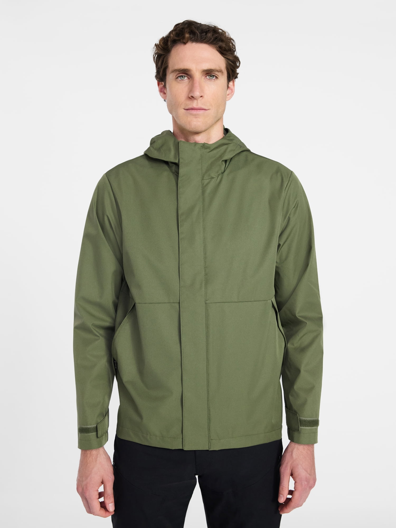 Ozark Trail Men's Rain Jacket with Hood, Sizes S-3XL