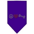 thumbnail image 4 of Pet and Dog Bandana Rhinestone, "Peace Love Bone", 4 of 10