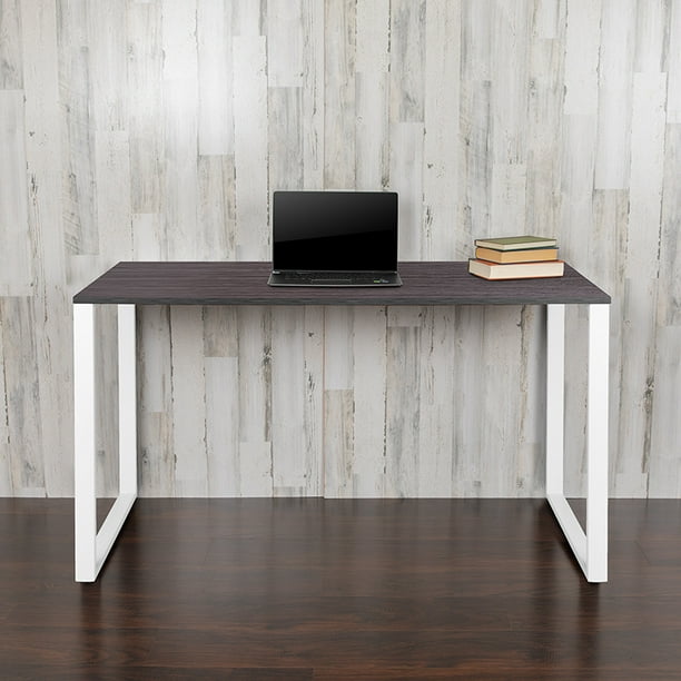 Modern Commercial Grade Desk Industrial Style Computer Desk Sturdy Home Office Desk 55" Length