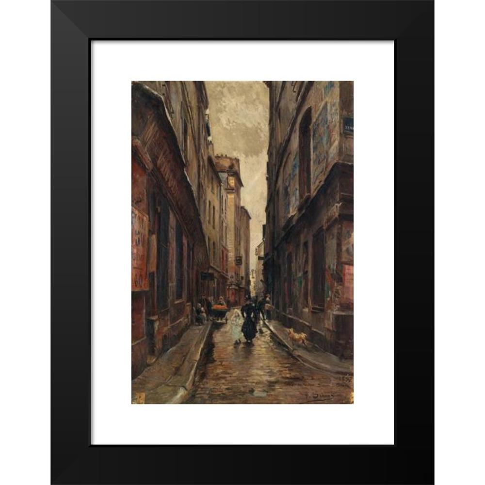 Paul Schaan 18x24 Black Modern Framed Museum Art Print Titled - Rue Beaubourg at the Corner of Rue Simon-Le-Franc (1897)