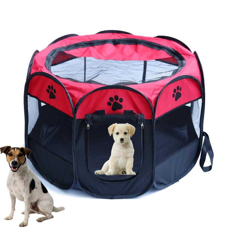 Da Jia Inc Breathable Washable Pet Puppy Kennel Dog Cat Folding Indoor Outdoor House Bed Tent Blue,M
