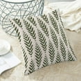 thumbnail image 4 of Green Stripe Throw Pillow Covers 18x18 Inch Set of 2, Outdoor Boho Leaf Decoration Throw Pillow Covers Decorative Rhombus Outdoor Cushion Cover for Sofa Couch Farmhouse Room Bed Decor, 4 of 7
